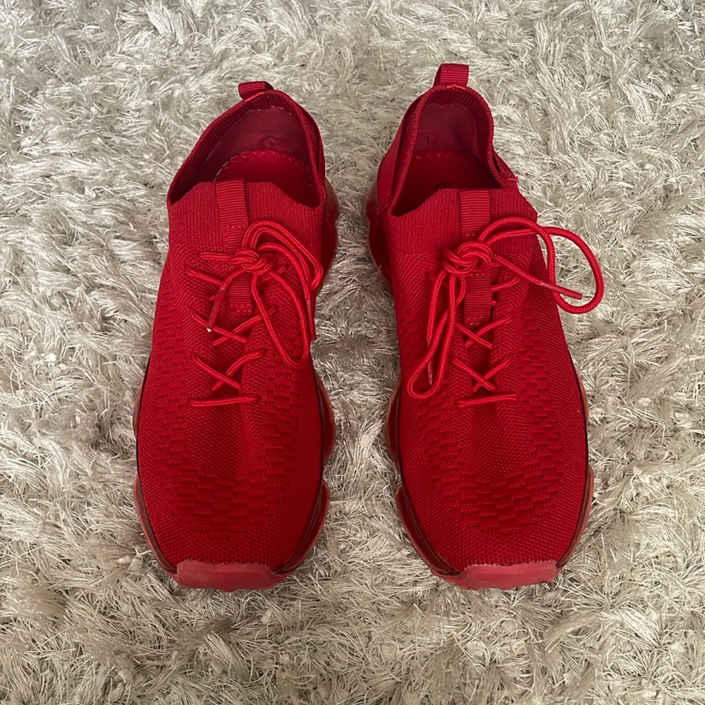 Kids Red Flyknit Material Sneakers - Size 4